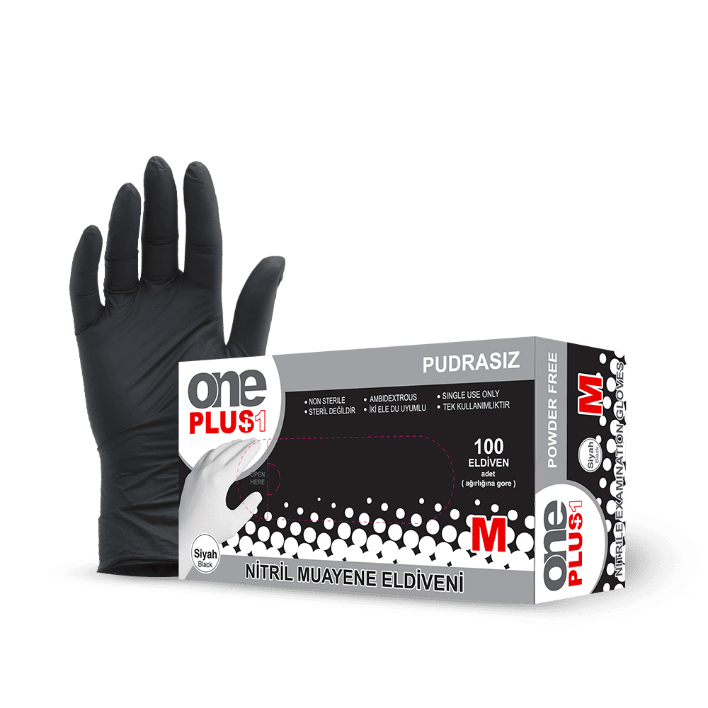 Oneplus Nitril Eldiven Pudrasız Siyah