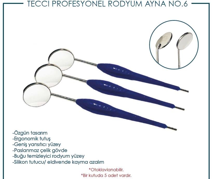 Tecci Profesyonel Rodyum Ayna No.6 5'li