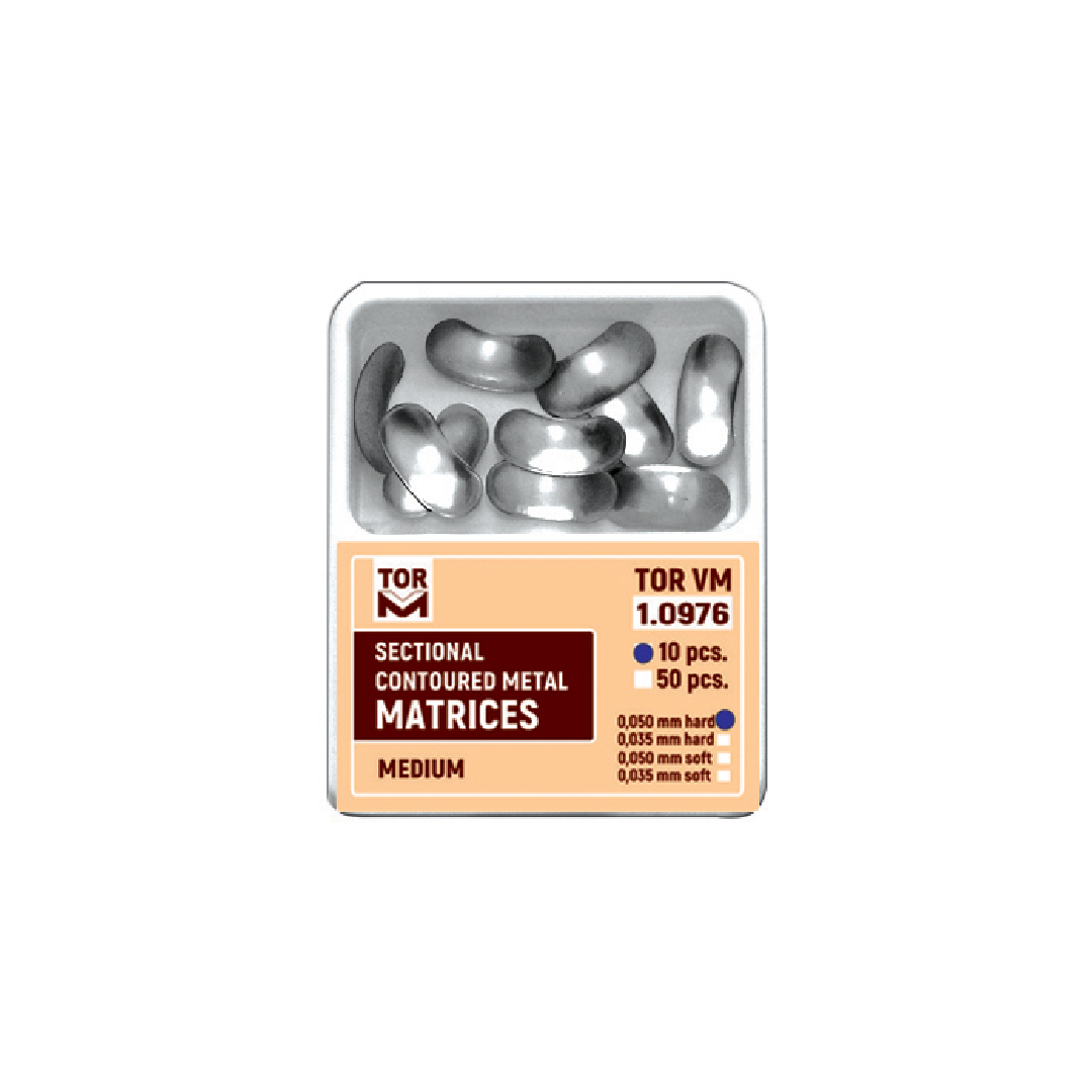 Tor VM Bölgesel Konturlu Metal Matrixler (Medium) No:1.0976 0,050mm Sert 10'lu