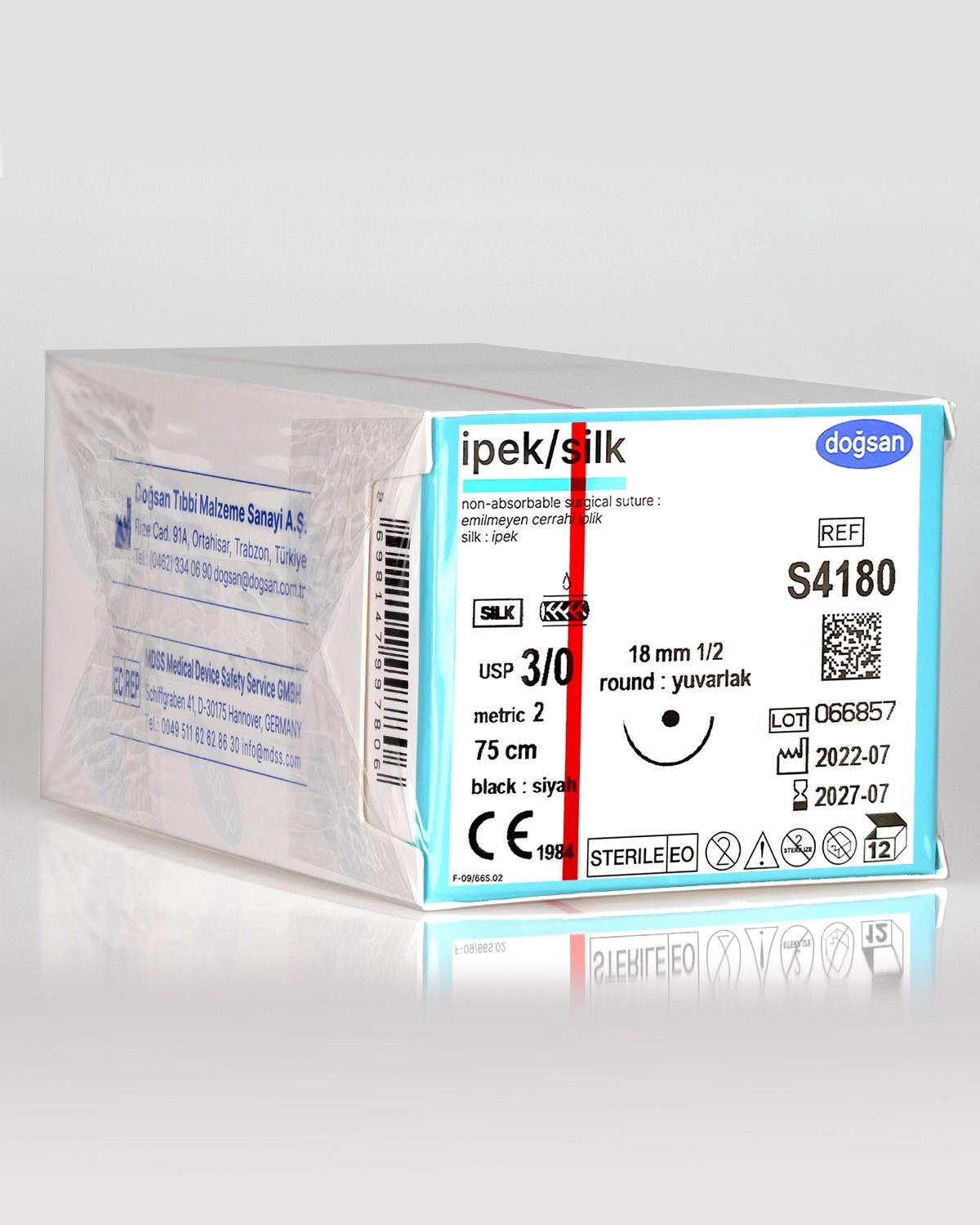 Doğsan İpek Sütur 3/0 18 1/2 Yuvarlak