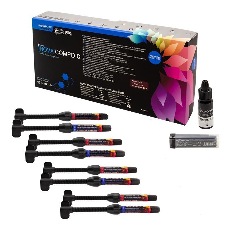 Imicryl Nova Compo C Nanohibrit Üniversal Kompozit 8li Set