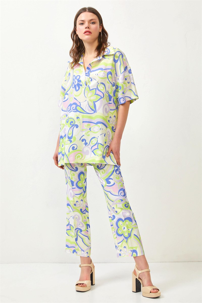 PİNK-GREEN SUIT WITH TROUSERS 1YI2CTA0190(TN0132-PN0550)
