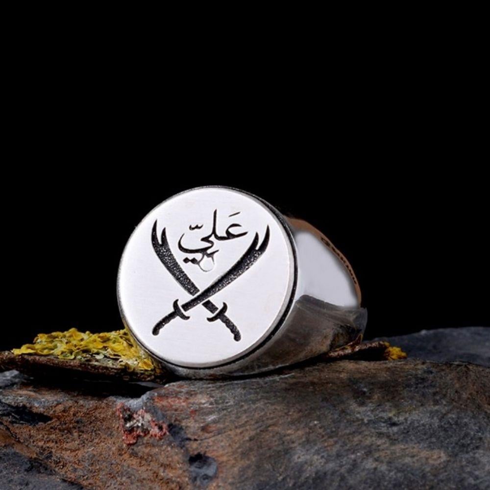 925 Ayar Gümüş Hz Ali Kılıcı Model Erkek YüzükZülfikar Kılıcı Yüzük