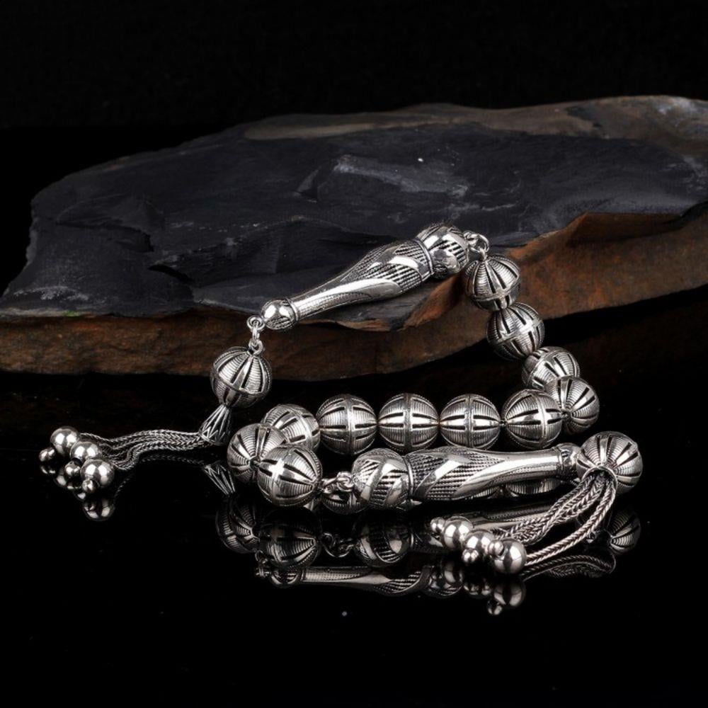 925 Ayar Gümüş Zaza Model Tesbih