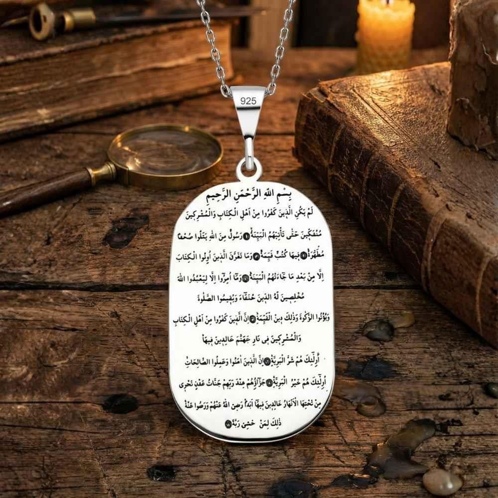 Beyyine Suresi Gümüş KolyeDualı Kolye