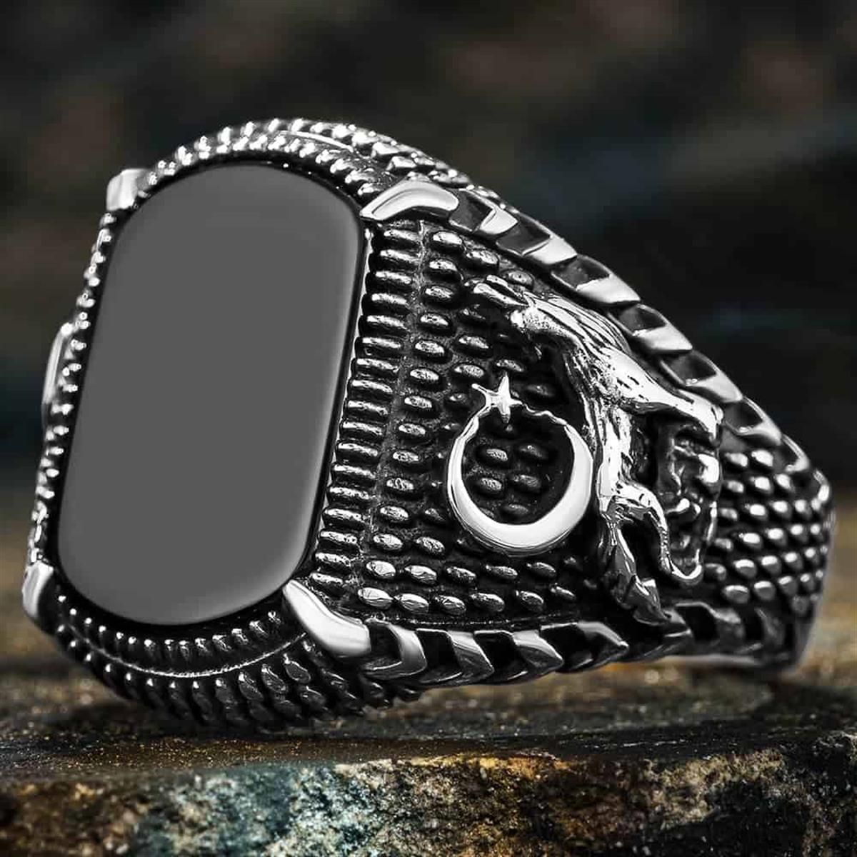 Bozkurt Desenli Pençe Gümüş Yüzük