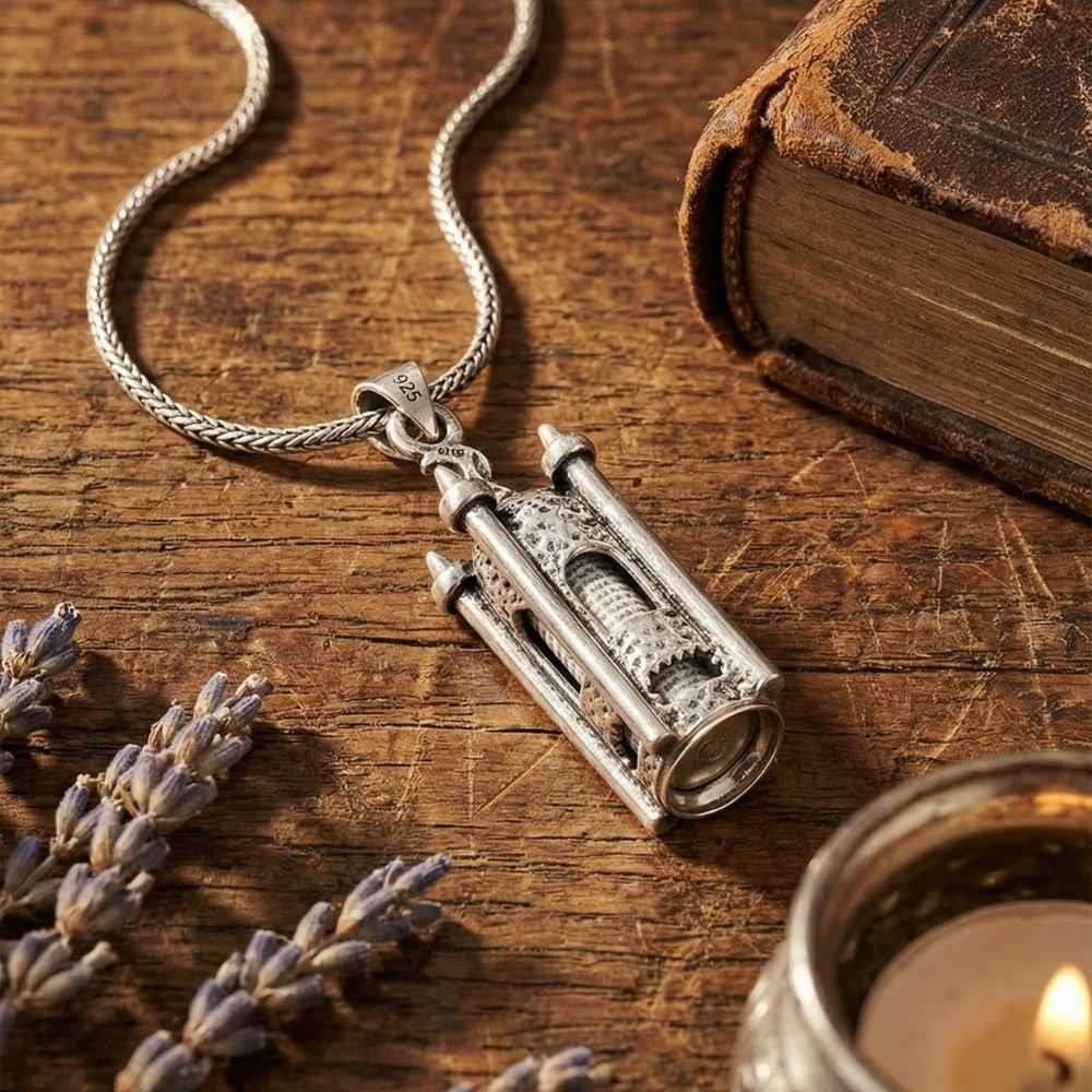 Cami Tasarımlı Gümüş Cevşen KolyeMuskalık ve Cevşen Kolye