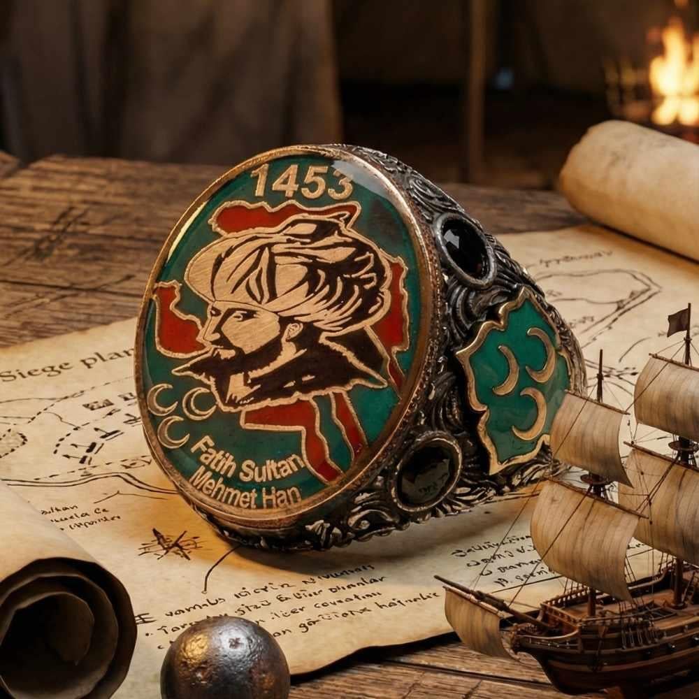 Fatih Sultan Mehmet Han Özel Üretim Gümüş YüzükOsmanlı Yüzükleri