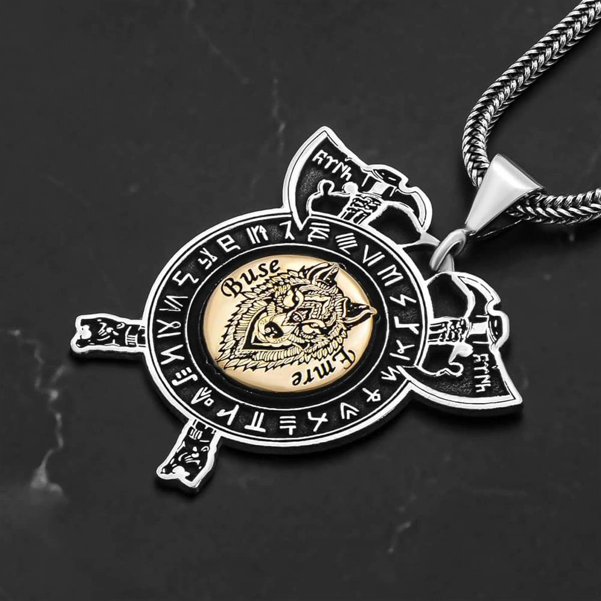 Göktürkçe Yazı İşlemeli İsim Yazılabilir Gümüş Kolye