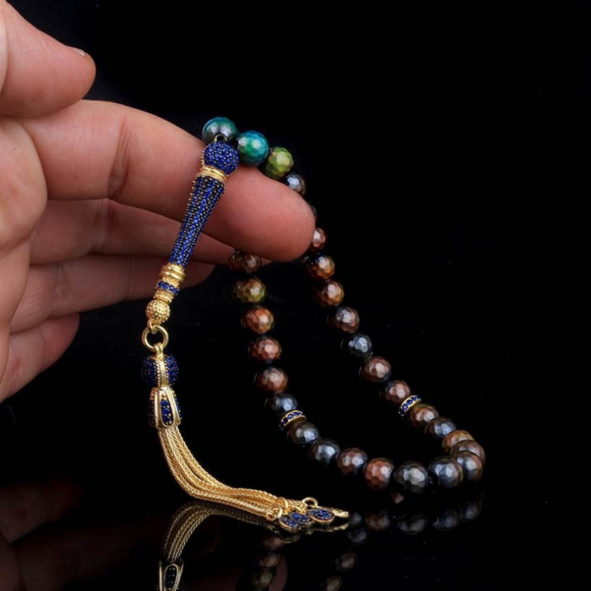 Gümüş Set Zirkon Taşı Renk Değiştirebilen His Taşı Tesbih
