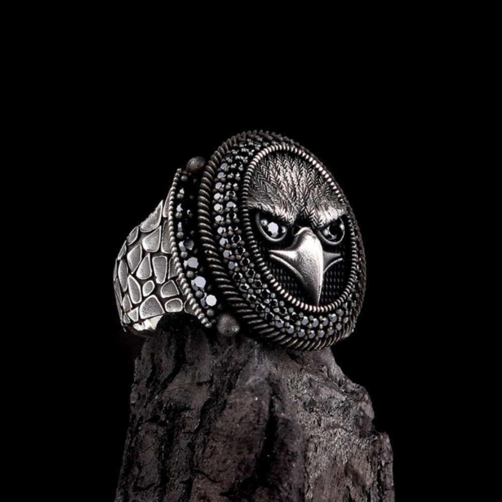 Kartal Model Mikro Zirkon Taşlı Gümüş Yüzük