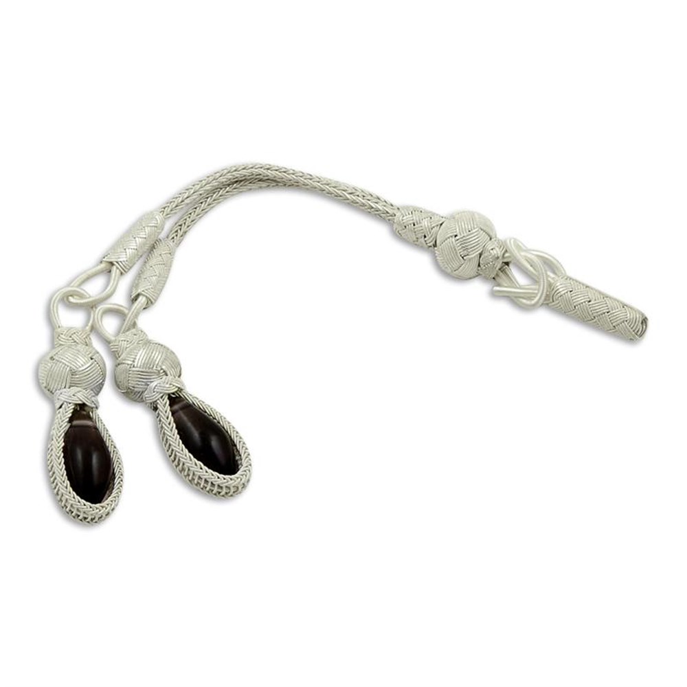 Kazaziye Telkari El İşi Beyaz Örme İkili Taşlı Gümüş Tesbih Ucu