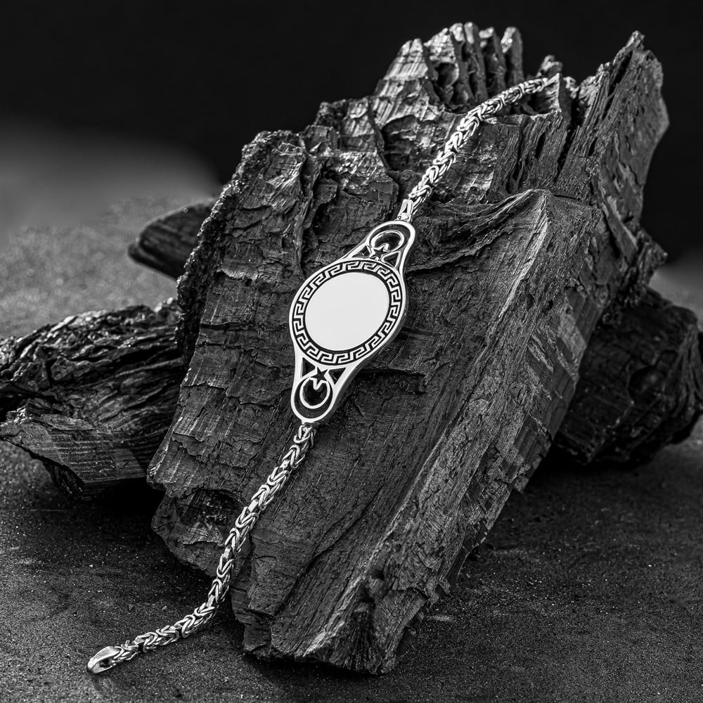 Kişiye Özel Kral Zincirli Gümüş Bileklik