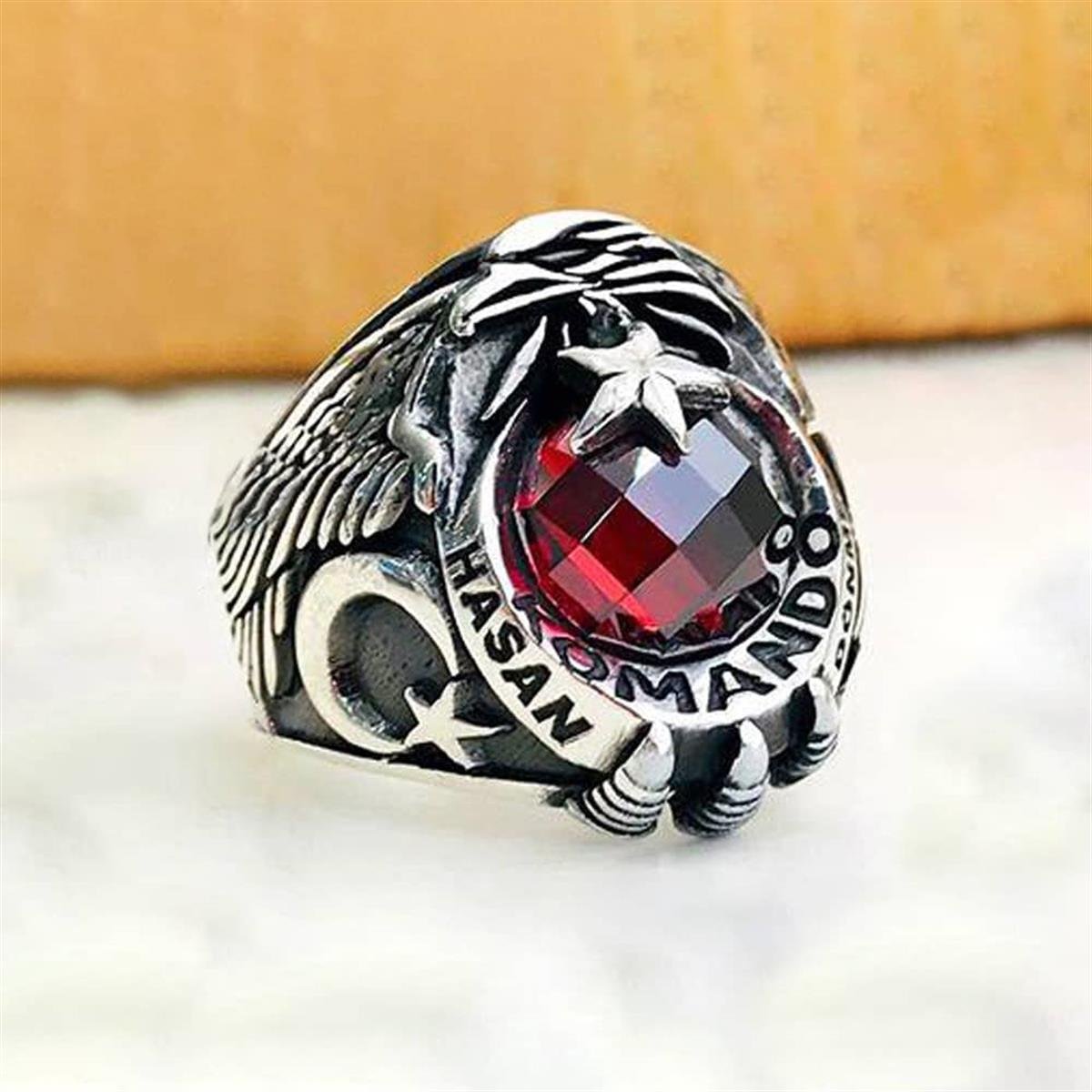 Kişiye Özel Uzman Çavuş Gümüş Yüzük