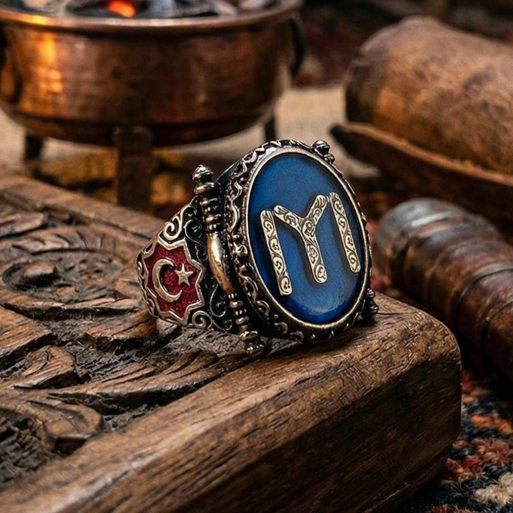 Payitaht Model Kayı Boyu Sembollü Erkek Gümüş YüzükKayı Boyu Yüzük