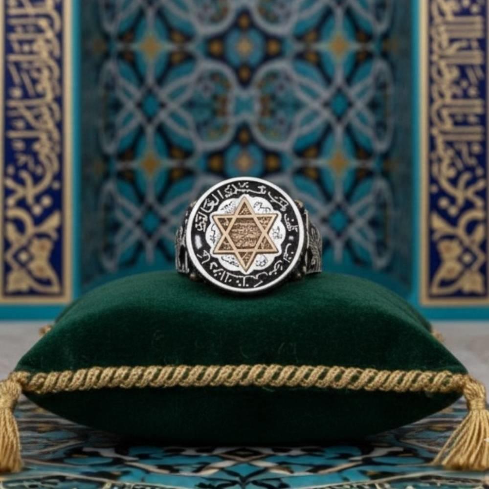 Süleyman Mührü Tuğra Model Gümüş YüzükSüleyman Mührü Yüzükler