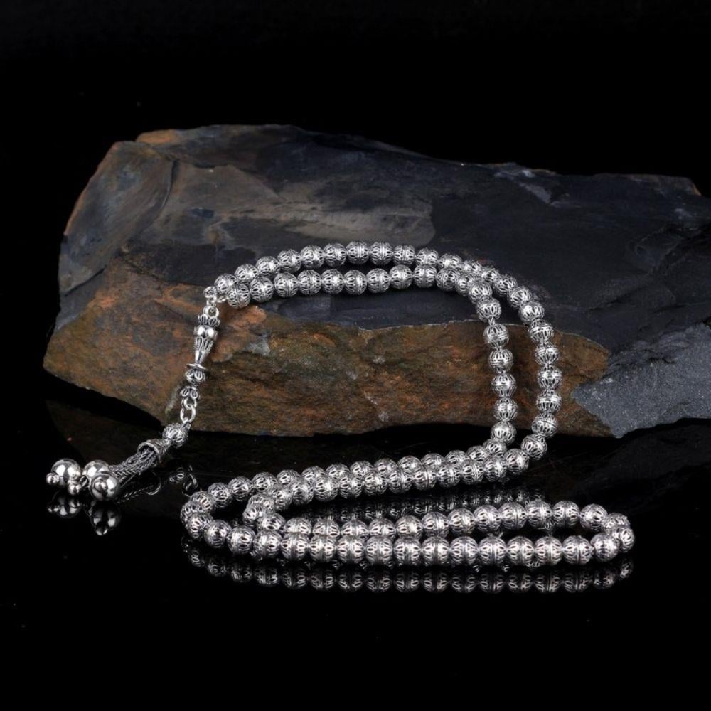 Tamamı 925 Ayar Mini Boy 99'luk Gümüş Tesbih