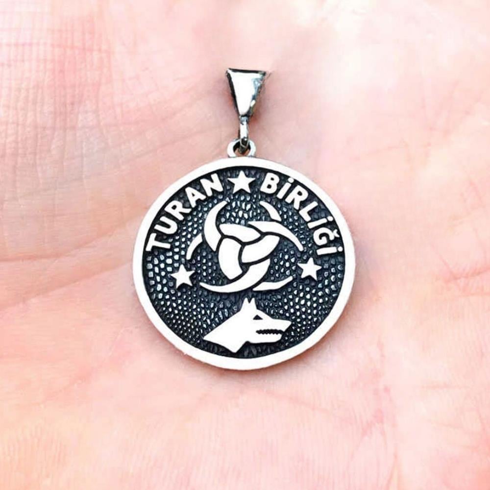 Turan Birliği Yazılı Gümüş Kolye UcuKolye Ucu