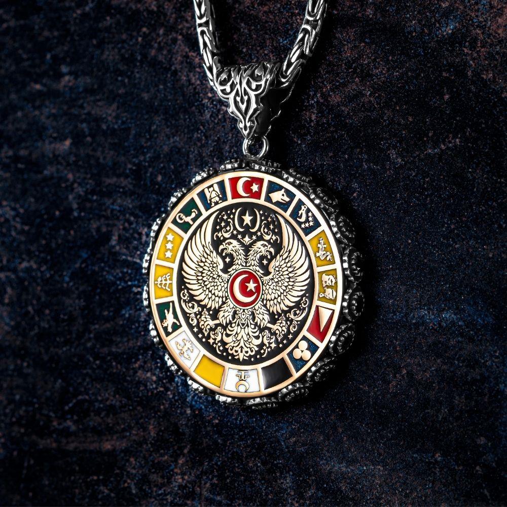 Türk Birliği 16 Türk Devleti Gümüş Kolye