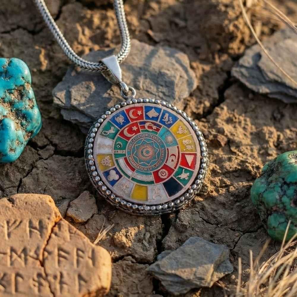 Türk Devletleri Teşkilatı 16 Türk Devleti Gümüş Kolye16 Türk Devleti Kolye