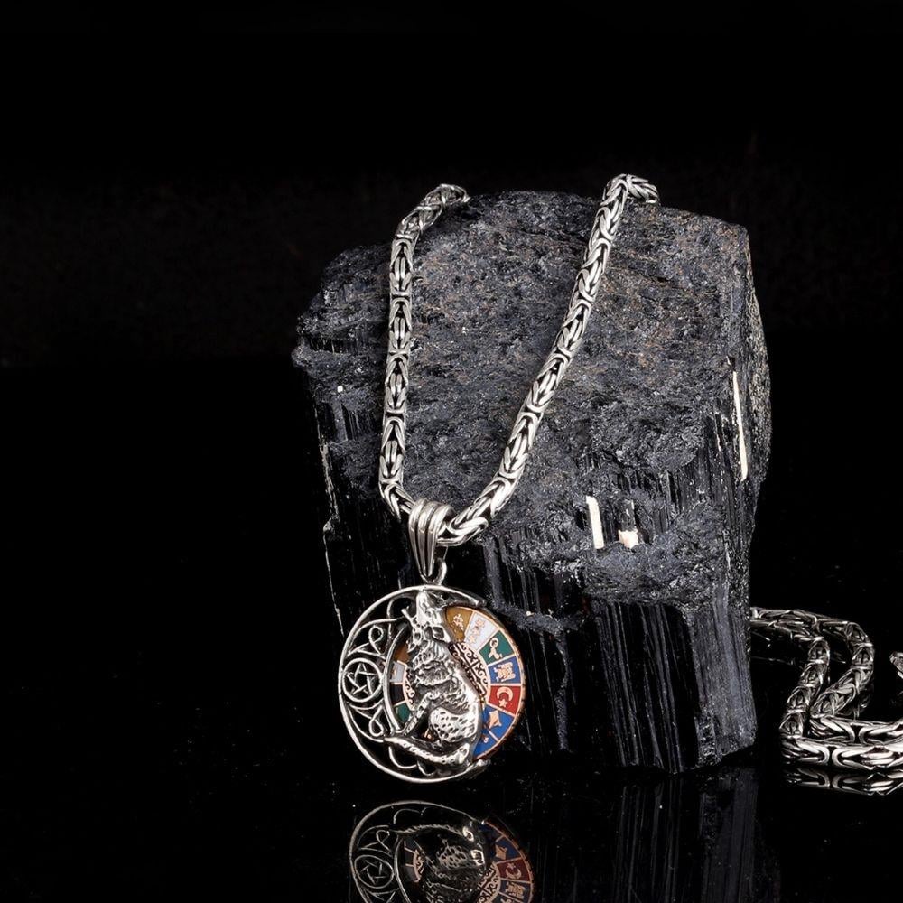 Uluyan Kurt 16 Türk Devleti Gümüş Kolye