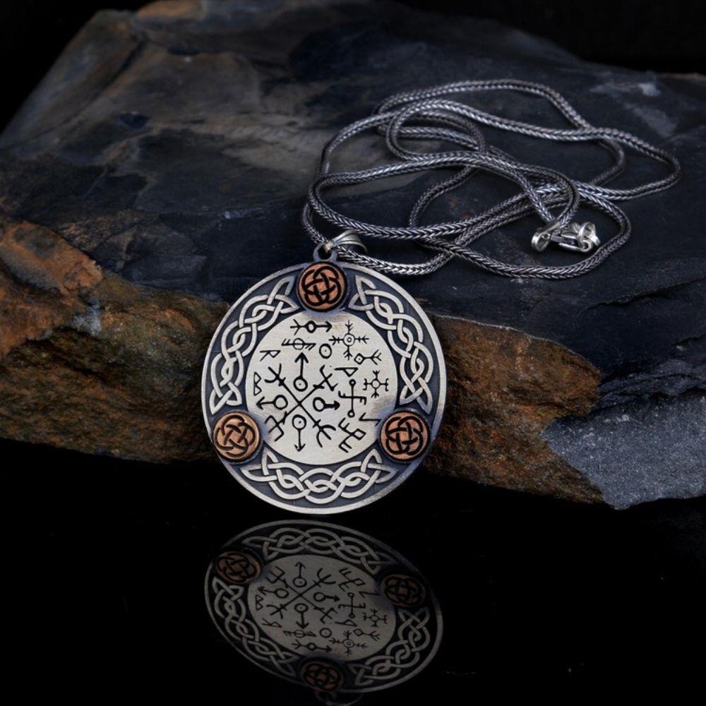 Viking Koruyucu Pusula Gümüş Kolye