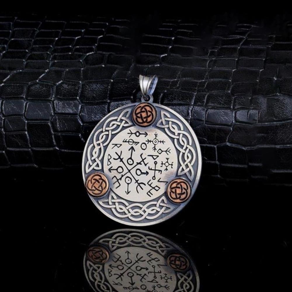Viking Koruyucu Pusula Gümüş Kolye UcuKolye Ucu