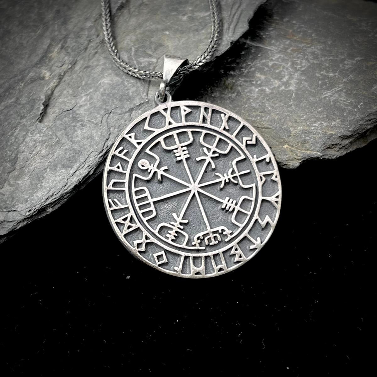 Viking Pusulası Gümüş Kolye