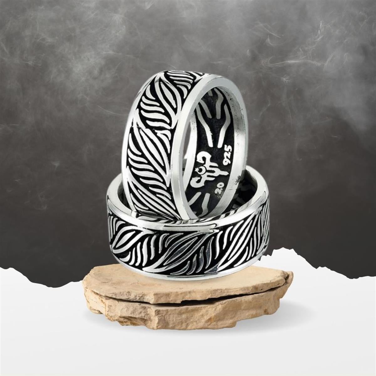 Yaprak Model Gümüş Alyans