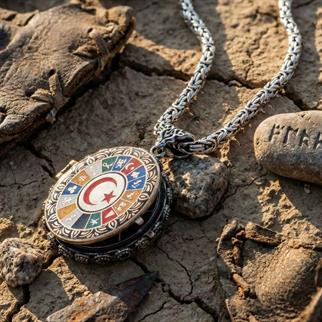 16 Türk Devleti Açılır Kapanır Kapaklı Gümüş Kolye16 Türk Devleti Kolye