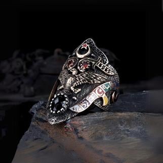 16 Türk Devleti Kartal Gümüş Zihgir Yüzük16 Türk Devleti Yüzük