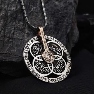 4 Esma İşlemeli İsme Özel Gümüş Başarı Kolyesi