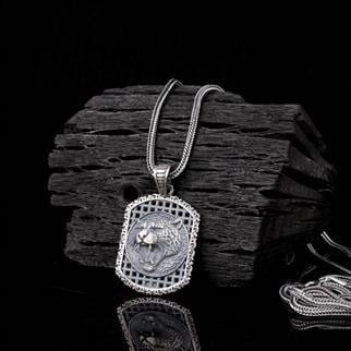 925 Ayar Gümüş Puma Motifli Unisex Model KolyeKolye