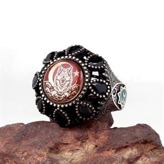 Ay Yıldız Bozkurt Üç Hilal Gümüş YüzükBozkurt Yüzükleri