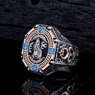 Bozkurt Üç Hilal Göktürkçe Türk Gümüş YüzükBozkurt Yüzükleri