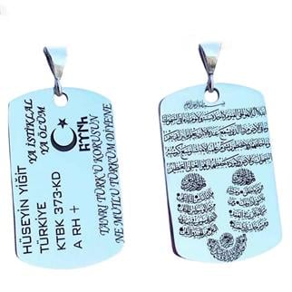 Gümüş Askeri Künye UcuKolye Ucu