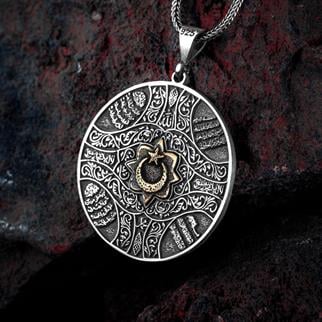 İslami Seri Özel Üretim Gümüş Kolye