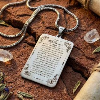 Kenzül Arş Duası Gümüş KolyeDualı Kolye