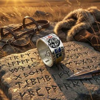 Kişiye Özel Göktürkçe 16 Türk Devleti Gümüş Yüzükİsim Yazılı Yüzük