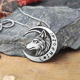 Kişiye Özel Göktürkçe İsimli Bozkurt Gümüş Kolyeİsimli Gümüş Kolye