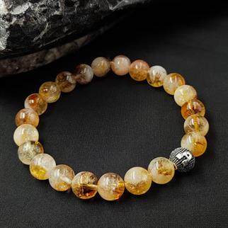 Kişiye Özel Gümüş Harfli Sitrin Taşı Bileklik