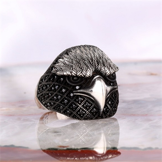 Mikro Taşlı Kartal Model Gümüş Yüzük