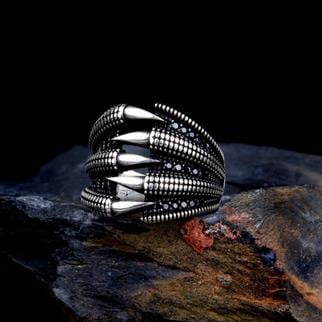 Pençe Model Mikro Taşlı Gümüş Yüzük