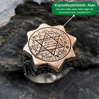 Selçuklu Yıldızı Kişiye Özel Gümüş Yüzük
