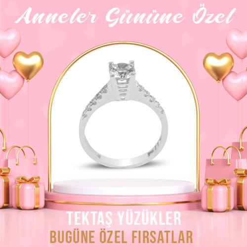 Gümüş Tektaş Yüzükler