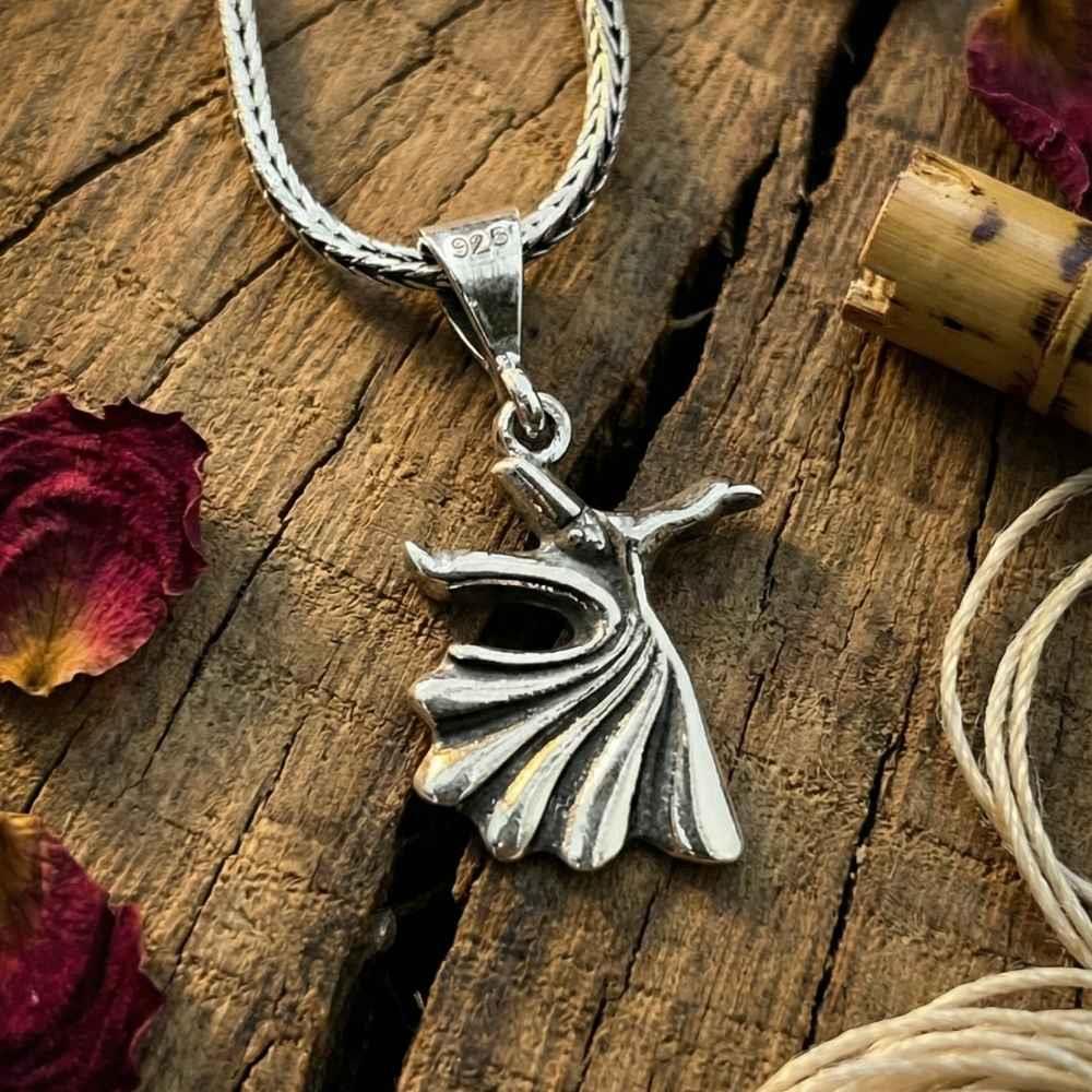  Minimal Semazen Gümüş KolyeDualı Kolye