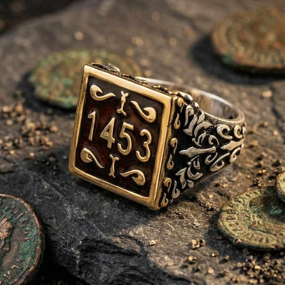1453 Mineli Gümüş Erkek YüzükOsmanlı Yüzükleri