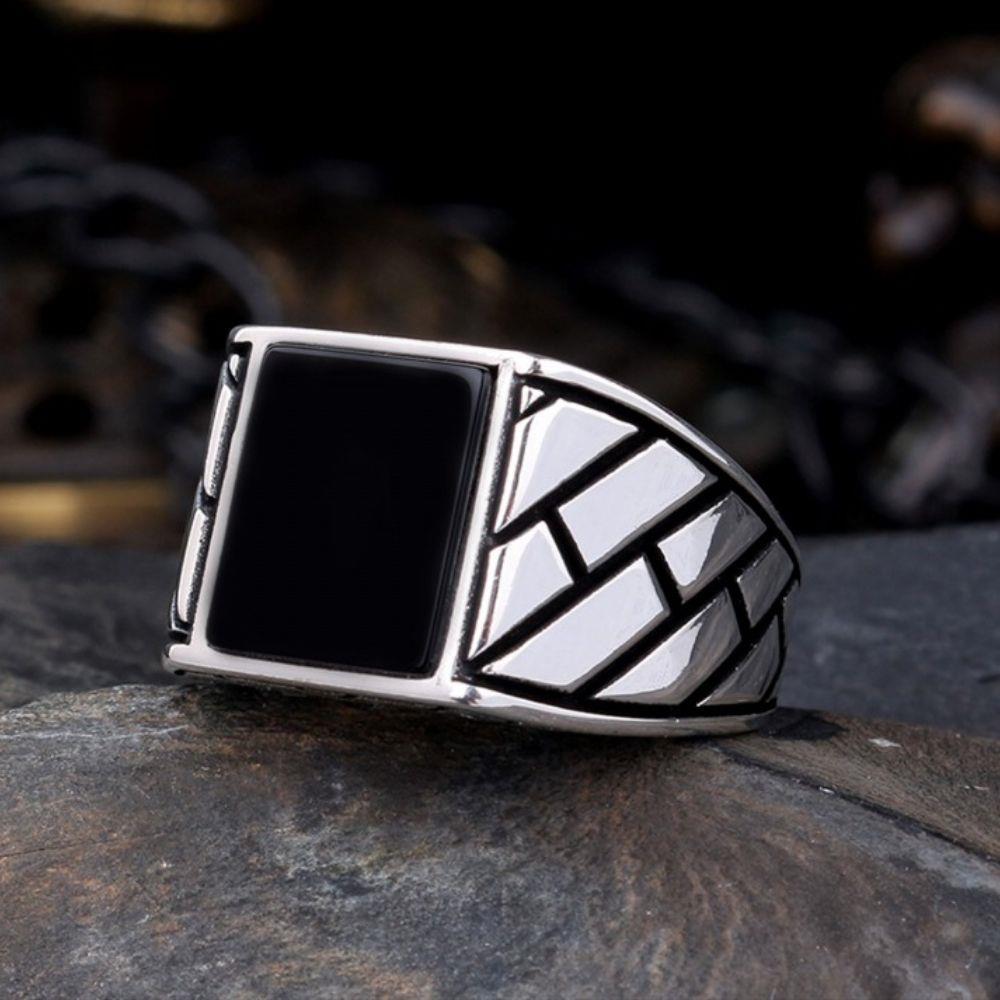 925 Ayar Gümüş Oniks Taşlı Erkek YüzükOniks Taşlı Yüzükler