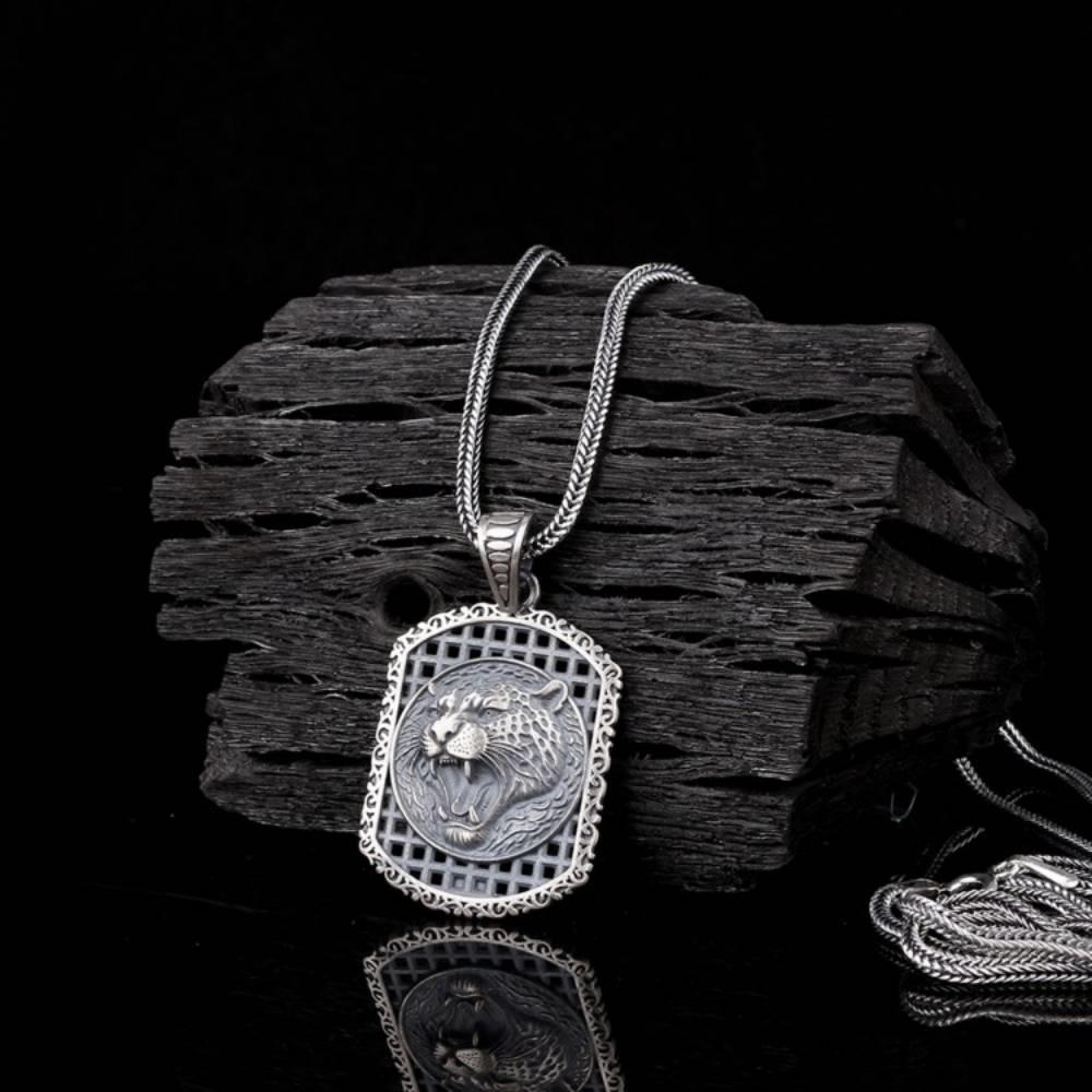 925 Ayar Gümüş Puma Motifli Unisex Model KolyeKolye