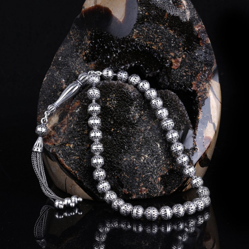 925 Ayar Küre Kesim Fizyon Model Gümüş Tesbih